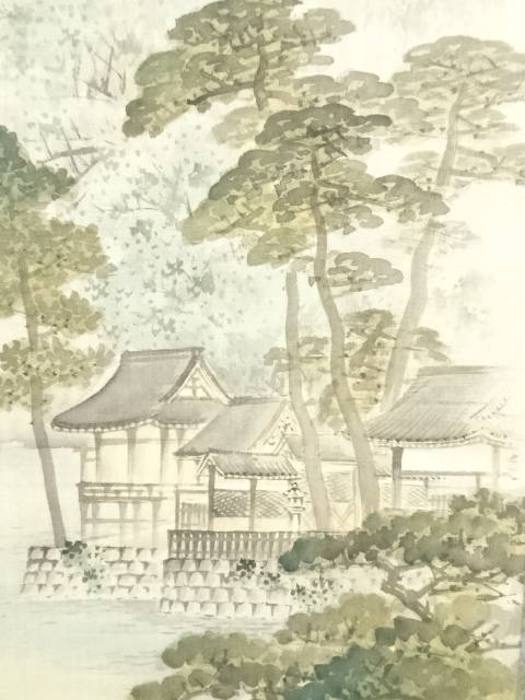 道具 ] - 道具 渡辺祥英筆 雨中山水図 肉筆絹本掛軸 | ネットショップ